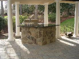 stone sink and refridgerator enclosure