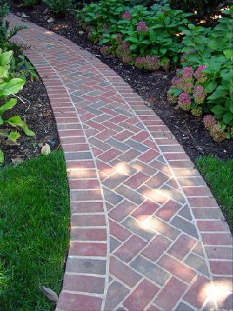 herringbone pavers with rollock border