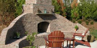 brick fireplace with bluestone mantle