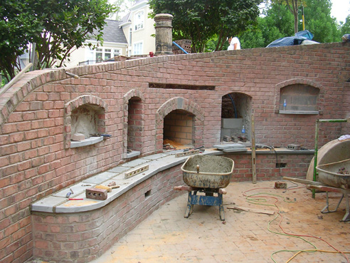 benches and bluestone accents added